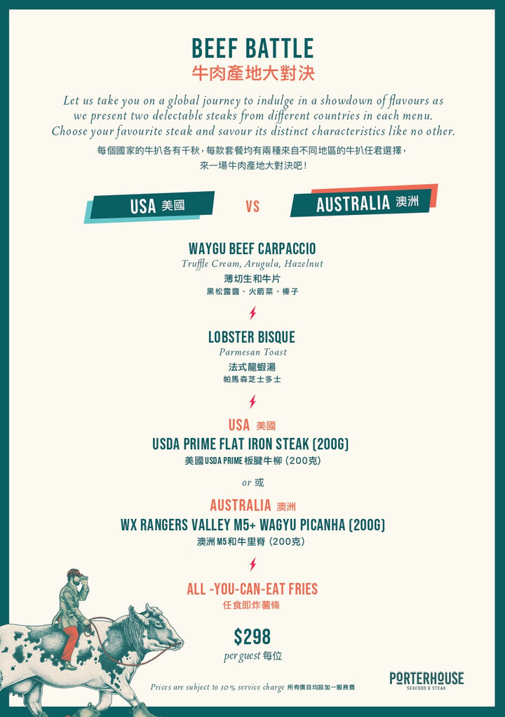 Labour Day 5.1 Offer - PORTERHOUSE BEEF BATTLE DINNER