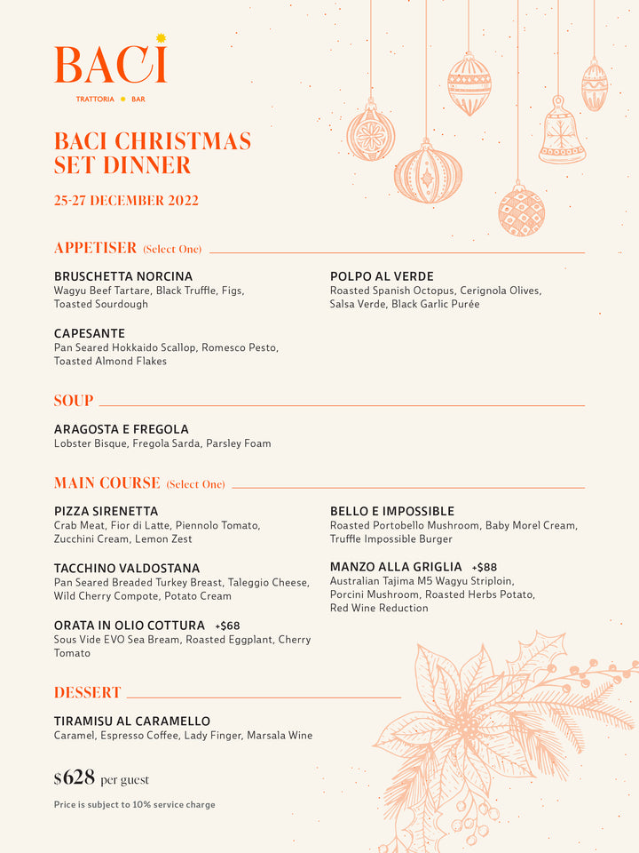 BACI Christmas 4-Course Set Dinner